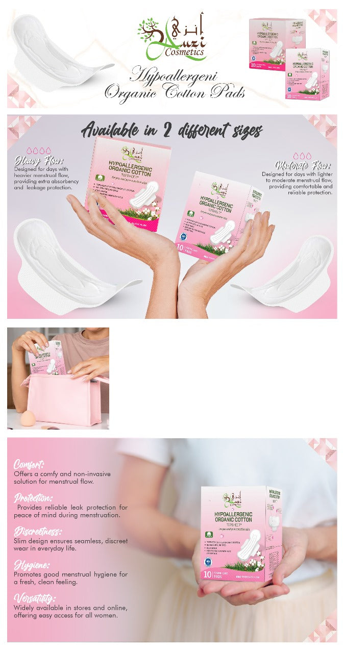 Hypoallergenic Sanitary Pads With Certified Organic cotton Top sheet